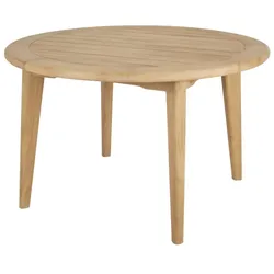 Gartenesstisch Lilja aus Teakholz, klassisches Design, rund, natur, Ø 120 cm, für 4 Personen