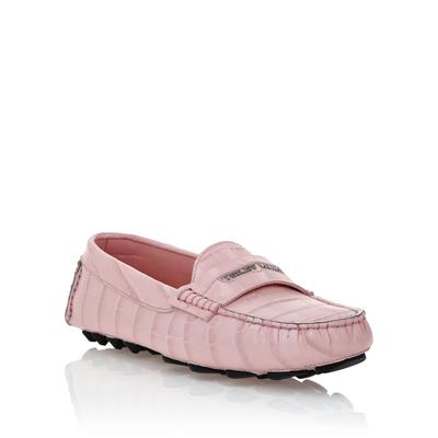 Mokassin PHILIPP PLEIN "Cocco Crocco Print", Damen, Gr. 36, Normalschaft, 03, rose, pink, Schuhe Mokassin