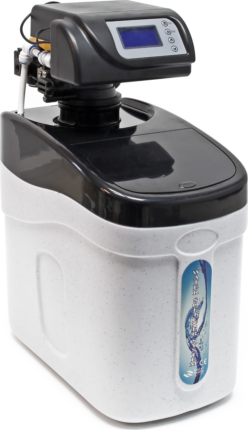 Wiltec SOFT-C1 Wasserenthärtungsanlage, Wasserentkalkung mit 500 l/h, Entkalkungsanlage mit Ionentauscher, Wasserenthärter mit 10 l Soletank