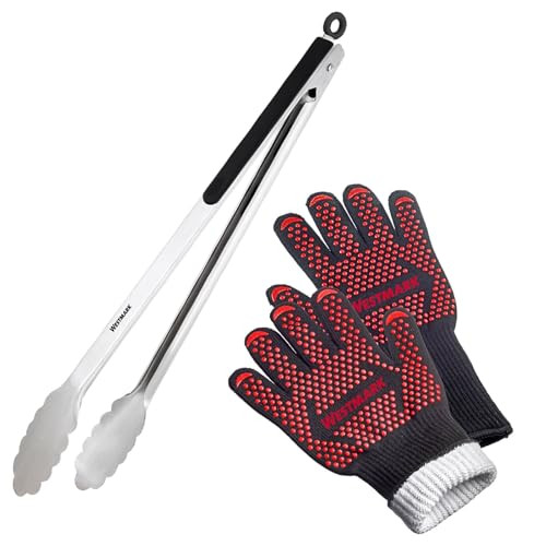Westmark Grillset met vuurvaste grillhandschoenen en grilltang, Lengte: 37,7 cm