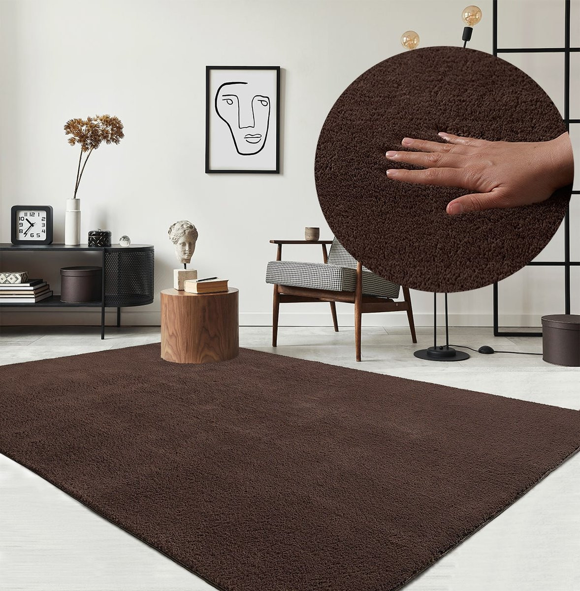 the carpet Relax Vloerkleed Bruin, 80 x 150 cm
