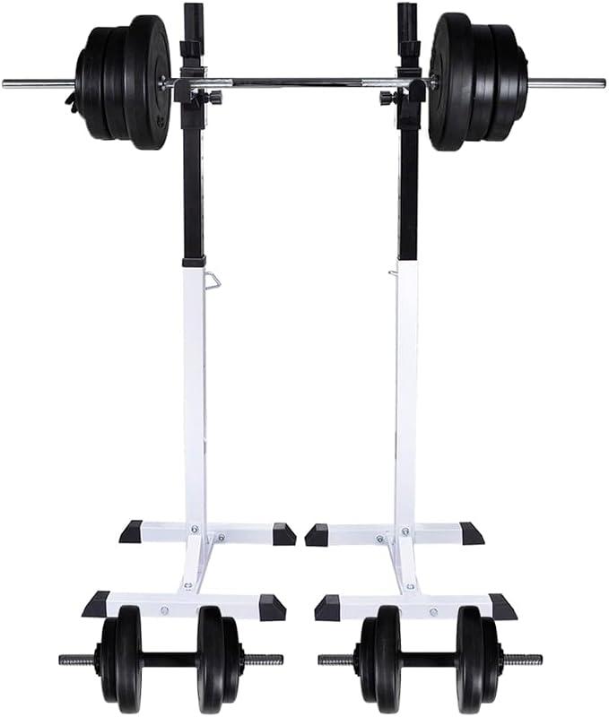 Hantelständer mit Hantelset und Gewichten, 60,5 kg, für Fitness, Krafttraining, Zuhause