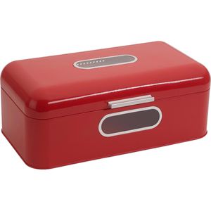 Echtwerk Brotkasten Retro big, Metall, Klappdeckel, 42,5 x 23,8 x 17 cm, rot