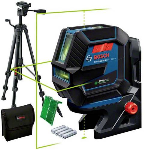 Bosch Professional GCL 2-50 G & Tripod Kreuz und Punktlinienlaser inkl. Stativ, inkl. Tasche Reichweite (max.): 15 m