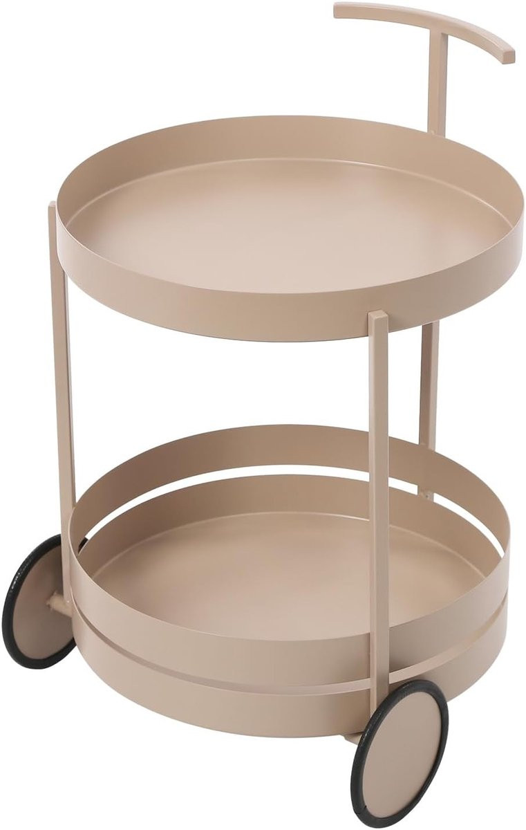 Ronde Opbergtrolley met Wielen voor Keuken, Eetkamer of Woonkamer