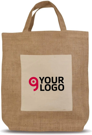Shopper Save the Planet juta e cotone naturale con tasca Personalizzate o neutre