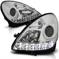 Xenon Scheinwerfer LED Tagfahrlicht Optik passend für Mercedes SLK R171 Bj. 04-11 Chrom