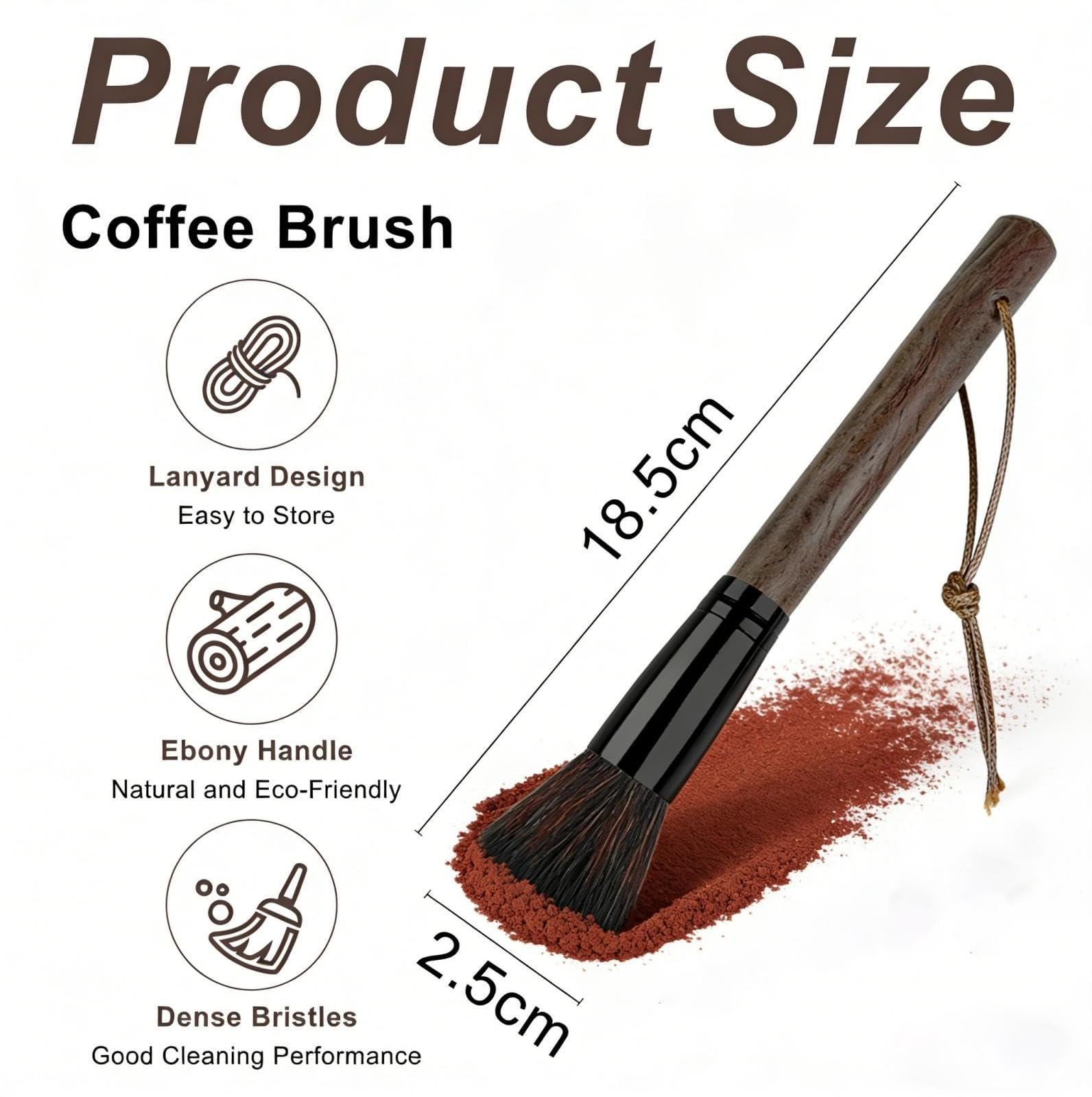 Dripio Koffieborstel, zwart, 19 cm