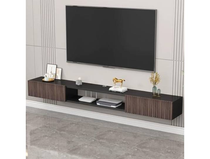 Ptasccne tv Schrank Schwimmende TV-Ständer-Medienkonsole for Fernseher, Unterhaltungscenter
