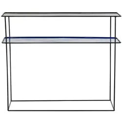DKD Home Decor, Konsolentisch, Console Black Blue Metal Modern (70 x 27 x 45 cm) (2 Units) (70 x 27 x 45 cm)