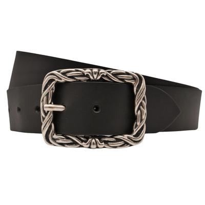 Ledergürtel ANNAMATONI "AnnaMatoni Ledergürtel Ana Ledergürtel Ana", Damen, Gr. TW75 - 90cm Gesamtlänge, schwarz (schwarz 790), 100% Leder, Gürtel Ledergürtel