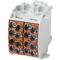 f-tronic 7730008 Hauptleitungsabzweigklemme, 25mm2, 1polig, CU, braun, Doppelblock, HLAK1p25Dbr  - 2 Stück