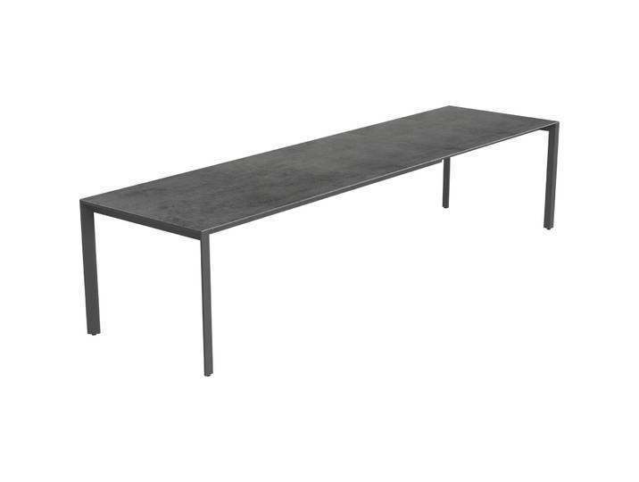 Gartentisch ausziehbar Tropea Schwarz matt / Beton dunkel Keramik/Stahl pulverbeschichtet B 220 T 90 cm - Möbel Konfigurator: Traummöbel individuell
