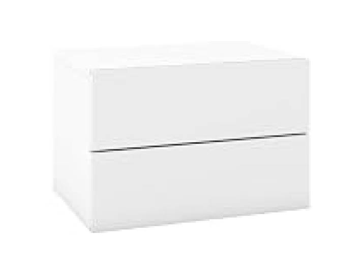 Helloshop26 Table de Chevet Flottante 42 x 30 x 28 cm avec 2 tiroirs Rangement Moderne Polyvalente en Bois Blanc 20_0014030