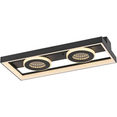 PAUL NEUHAUS Deckenleuchte "TRAFORO", schwarz, 1, Ø 0cm H: 6,2cm, 1 Stk., Leuchten, CCT - über Fernbedienung, dimmbar über Fernbedienung, Memory, Deckenleuchte