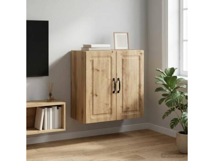 Wandschrank aus Holzwerkstoff Artisan-Eiche 59 x 31 x 60 cm mit Türen Verstellbare Regale, modernes Design, pflegeleichte Oberfläche, vielseitig nutzbar, für Wohn- und Arbeitsbereiche
