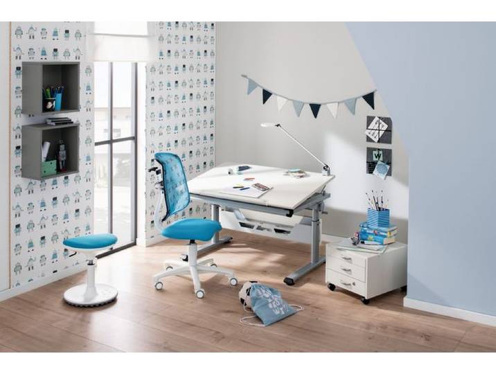 Hocker Speedy Azur Stoff Sitzhocker