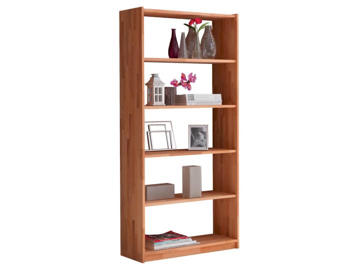 Livetastic Regal Ticaa 809988 Simon, Buche, Holz, Buche, massiv, 4 Fächer, 80x179x31 cm, in verschiedenen Größen erhältlich, Holzmöbel, Holzregale, Bücherregale Holz