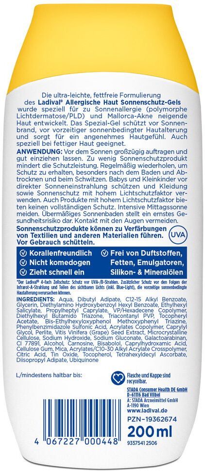 Ladival allergische Haut Sonnenschutz-Gel LSF 30 200 ml Gel