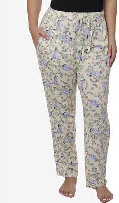 Plus Size Women's Eeyore Lounge Pajama Pants Cotton Watercolor Floral Lounge Pants by Disney in Beige (Size 5X (30-32))