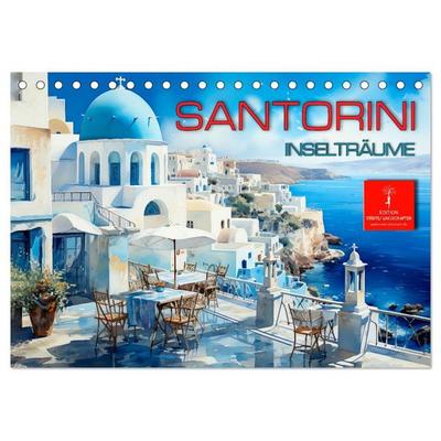 Santorini Inselträume (Tischkalender 2027 DIN A5 quer), CALVENDO Monatskalender