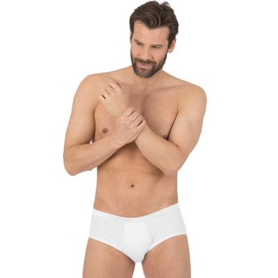 Slip TRIGEMA "TRIGEMA Kurz-Slip Doppelpack", Herren, Gr. 7, 2 Stk., weiß, 100% Baumwolle (Bio-Baumwolle kbA), Unterhosen Slip