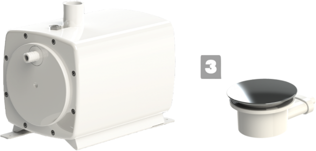 SFA SaniFloor Schmutzwasserhebeanlage 0051P für extraflache Duschtasse, Gesamthöhe 57 mm, weiß