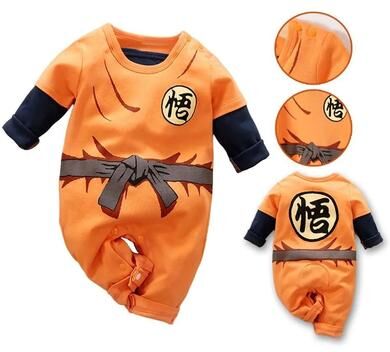 Uplift Essentials Baby Anime Inspired Romper Costume For Newborns And Toddlers 80 goku Style 4