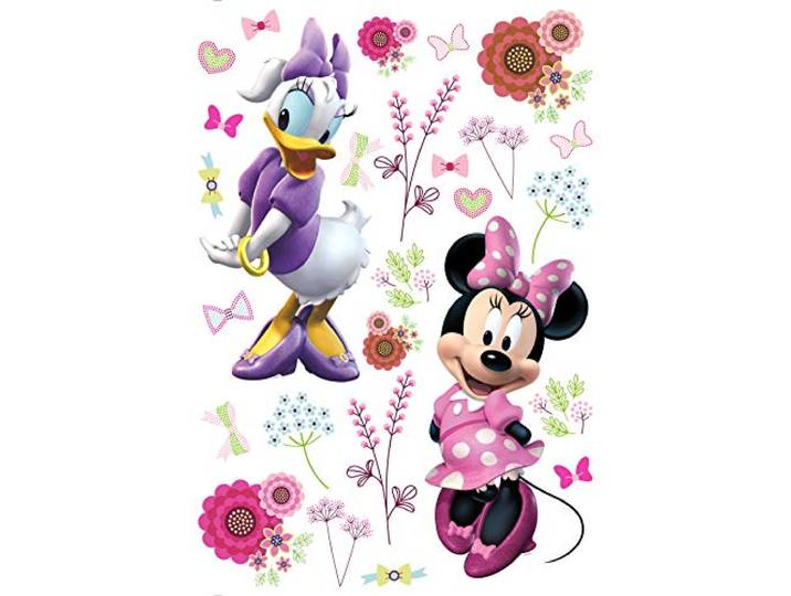 AG Design Minnie et Daisy en fleurs\, Disney\, autocollant décoratif pour murs\, meubles et décoration de chambre d'enfant\, 42\,5 x 65 cm\, DK 1736 Multicolore 5 x 65 cm