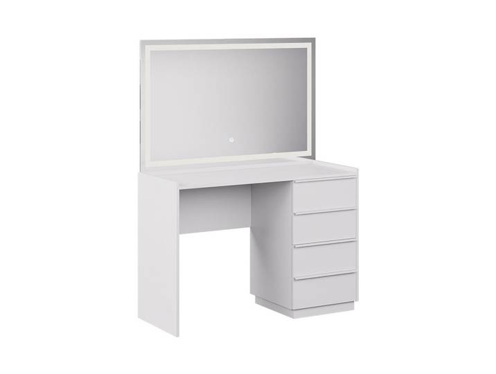 Vicco Schminktisch Viktoria, Weiß, 110 cm mit LED-Spiegel, Holzwerkstoff, 4 Schubladen, Rechteckig, 110x147.2x45 cm, Schlafzimmer, Schminktische