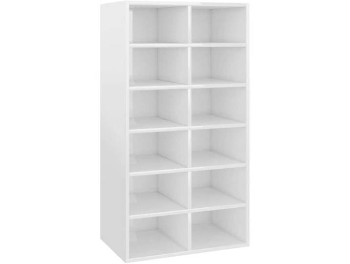 Etagères à Chaussures Armoire à Chaussures Meuble de Rangement Meuble Range-Chaussures Blanc Brillant 54x34x100 5 cm Bois d'in[625]