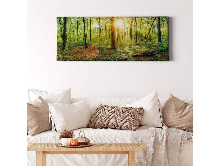 Impression sur toile Deep Forest Polyester PVC / Épicéa Vert 100 x 40cm