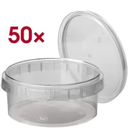 Papstar Einweg-Feinkost-Becher 300 ml, 50 Stück transparent, 5.1 cm