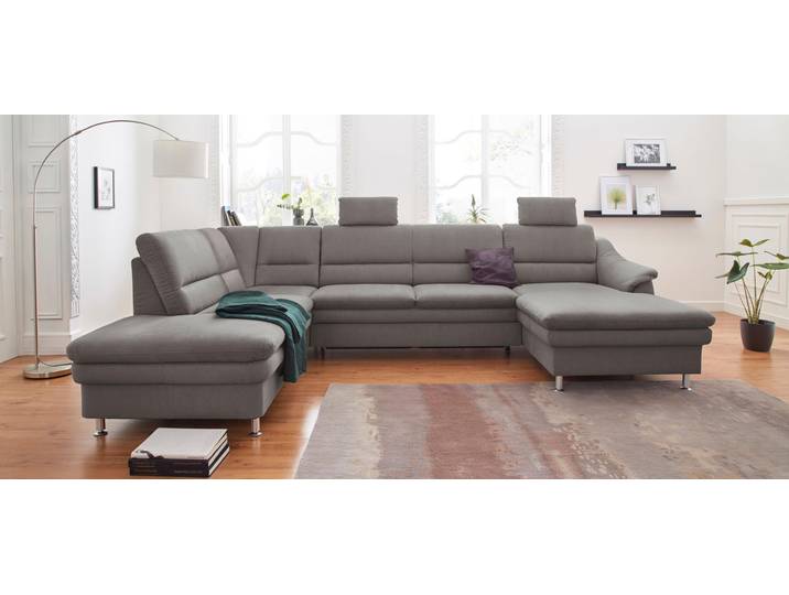 Wohnlandschaft, Grau, 324x90 cm, Luxus-Microfaser, Mit Relaxfunktion, Modern, SIT & MORE