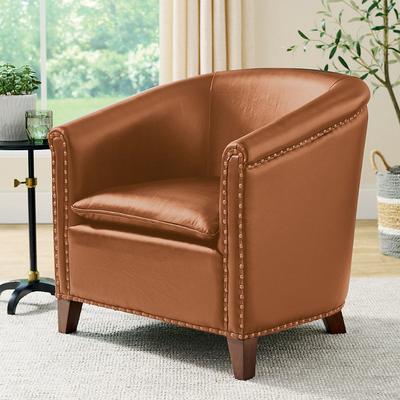 Atticus Roll Arm Chair - Hickory - Grandin Road