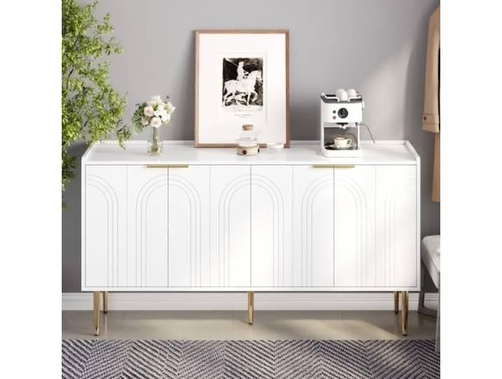 TIANG Modern and Simple Anrichte Moderne Sideboard Schrank Anrichte Stauraum Buffet Wohnzimmer Set,140L x 38B x 75H(cm)