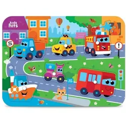 Kinder-Hits: Holz-Formenpuzzle - Stadtfahrzeuge