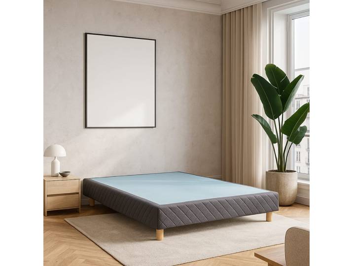 Sommier tapissier à lattes fixes 140x190 gris