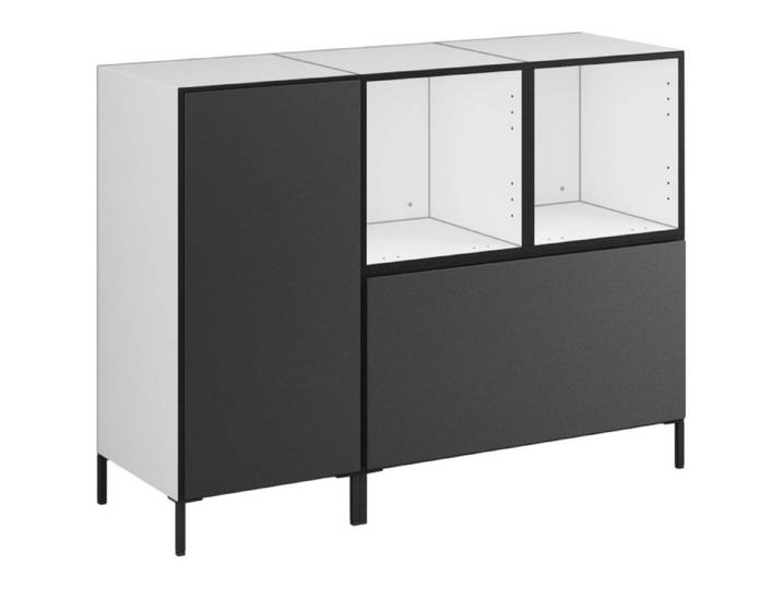 moebel-dich-auf Sideboard VARIANTO 6 (Set 3 tlg., Kommode, 1 Schrank mit Klappe, 1 Schrank mit Tür, 2 Regale), Soft-Close