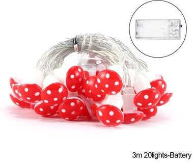 Daily Deals Depot Mushroom LED Fairy Lights USB Battery Powered String Light For Christmas Party Decor, Holiday Gift Fairy Atmosphere 3m 20led battery