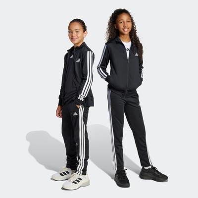 Trainingsanzug ADIDAS SPORTSWEAR "ESSENTIALS CLIMACOOL KIDS", Jungen, Gr. 164, schwarz-weiß (schwarz, weiß), Obermaterial: 100% Polyester, Sportanzüge Trainingsanzug