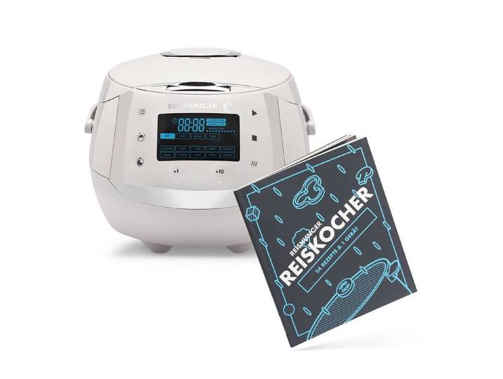 Reishunger Reiskocher Digital – 1,5 L – Multikocher – 12 Programme – Keramikbeschichtung, 860 W, Timer- und Warmhaltefunktion, 7-Kochphasen-Technologie, LED-Display