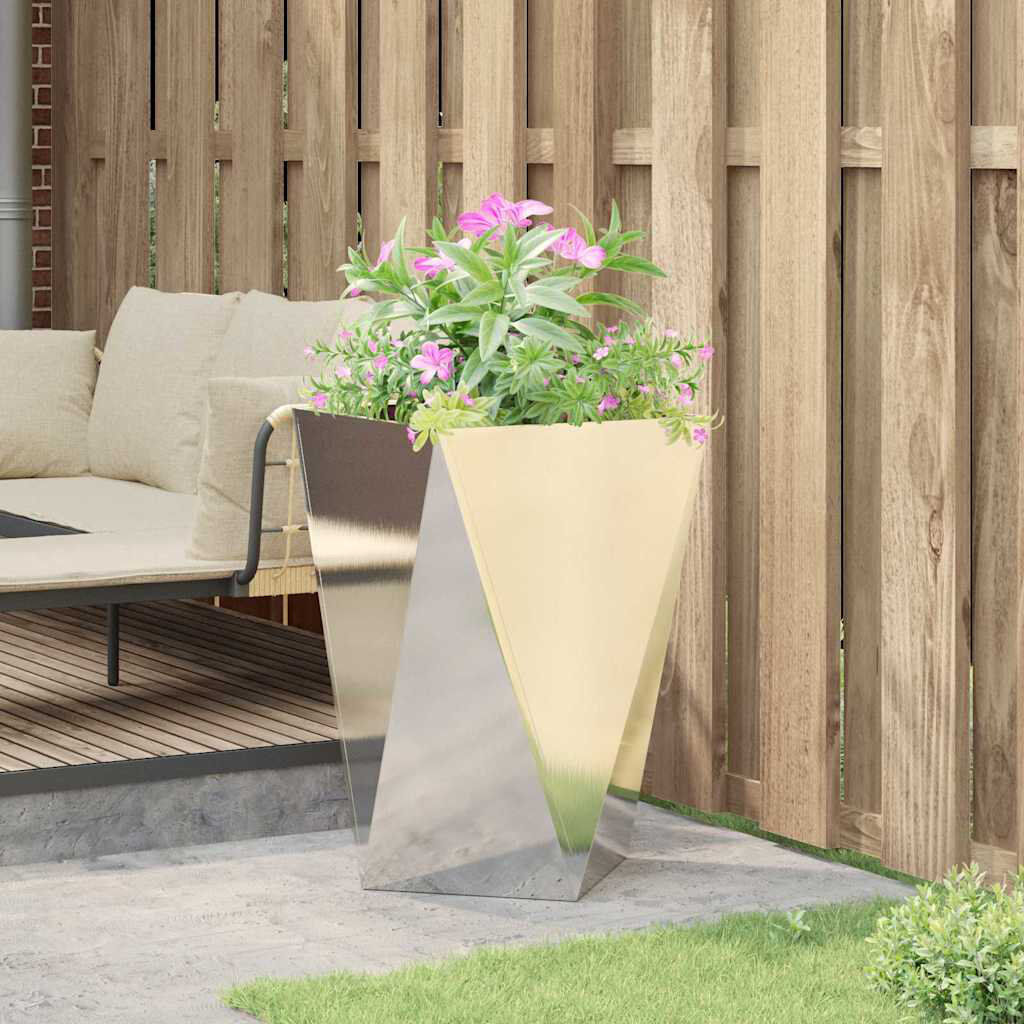 17 Stories Planter Box Silver 75cm H x 50cm W x 50cm D