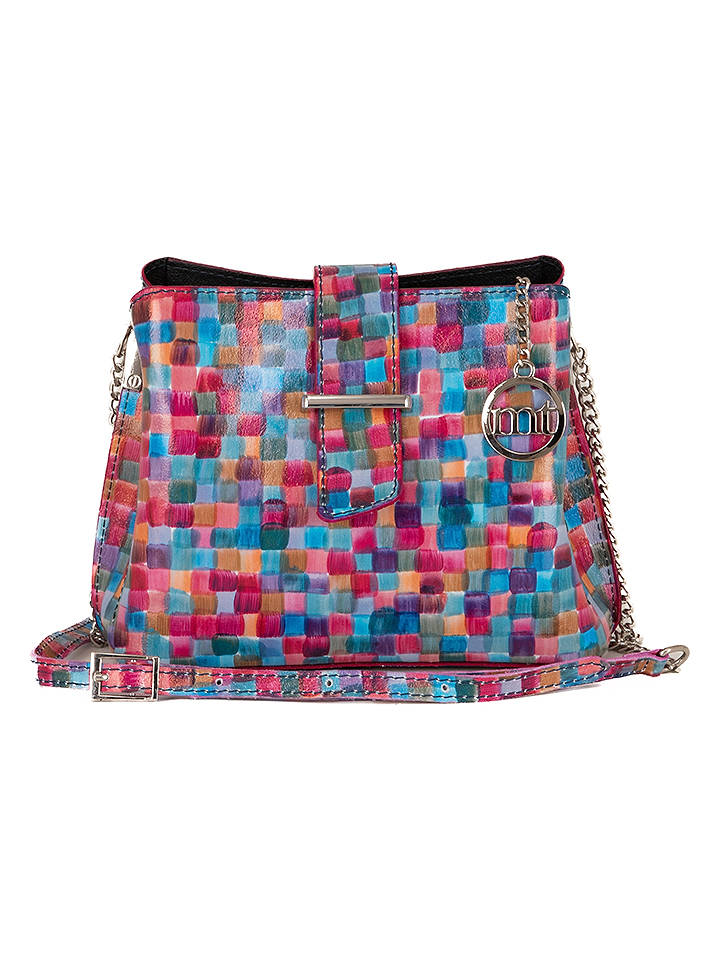 Mia Tomazzi Leder-Umhängetasche "Cipria" in Bunt - (B)21 x (H)17 x (T)10 cm - onesize