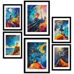 POSTER Set Mit 6 Kinderfilme A3 & A4 Schwarzer Rahmen