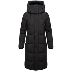 MARIKOO Damen Steppmantel Lang Stepp Wintermantel Jacke gefüttert Outdoor Parka abnehmbarer Kapuze Chumanii