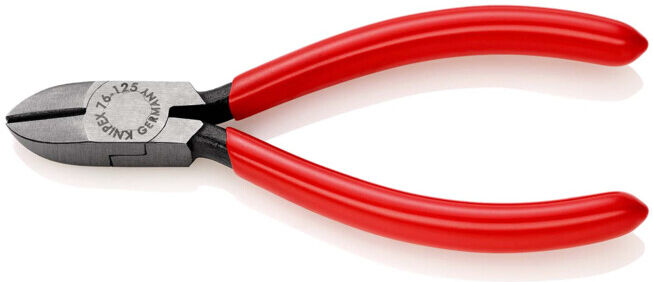 KNIPEX 76 01 125 Pince coupante diagonale pour électromécaniciens noir atramenté 125 mm (76 01 125)
