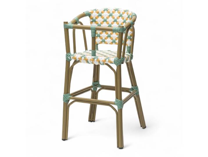 Chaise bébé ST GERMAIN - Tressage Vert Jaune et Blanc
