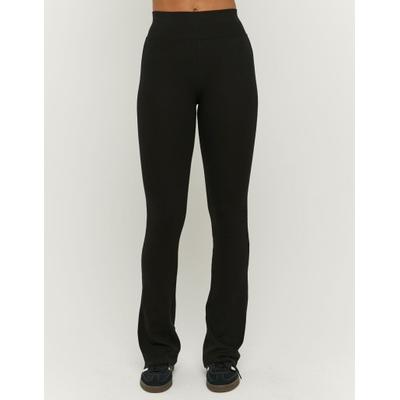 Leggings TALLY WEIJL "SLECOPATRY", Damen, Gr. 42, N-Gr, schwarz, Jersey, Obermaterial: 48% Baumwolle, 47% Modal, 5% Elasthan, unifarben, bootcut fit lang, Hosen Leggings, Baumwollmischung, Bootcut