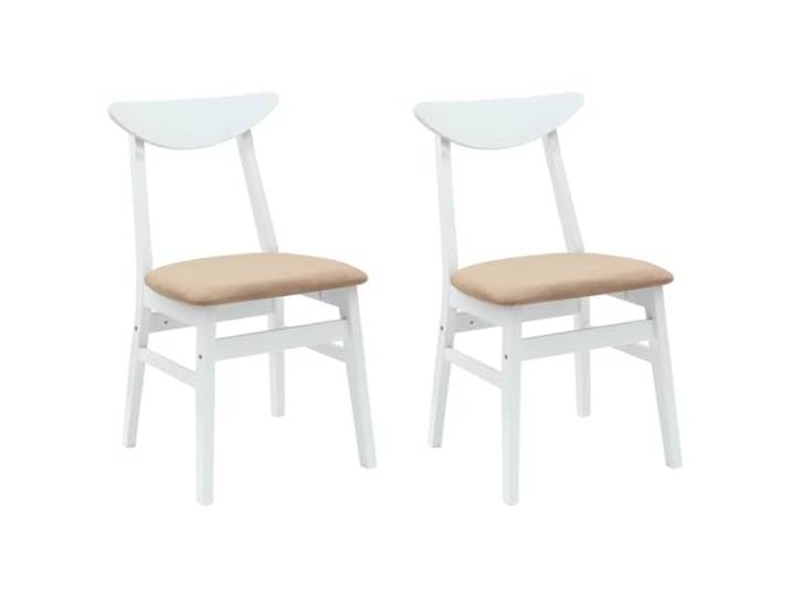 KLGBNCVE Esszimmerstühle 2 STK Massives Gummibaumholz Weiß Modernes klares Design,quadratische Beine,minimalistisch,stilvoll,für Esstisch und Essbereich